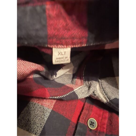 Jachs Mens Red & Black Plaid Long-Sleeve Button-Down Flannel Shirt Extra Large T - Picture 9 of 12